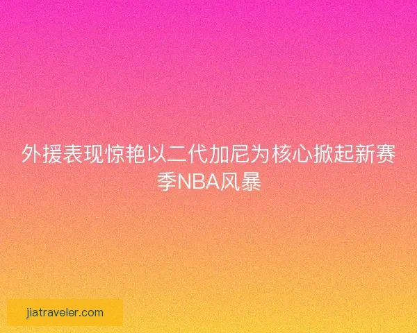 外援表现惊艳以二代加尼为核心掀起新赛季NBA风暴 外援表现惊艳以二代加尼为核心掀起新赛季NBA风暴